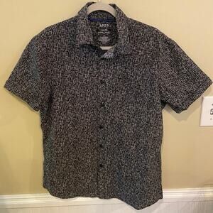 Apt. 9 Men’s Premier Flex Performance Button Down Shirt Untucked Fit Sz L Black